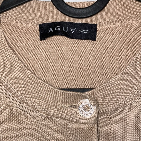 BEIGE CROPPED CARDIGAN SWEATER - Picture 6 of 6